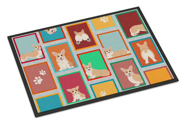 Lots of Fawn Pembroke Corgi Doormat 24H X 36W product image at NuMercy