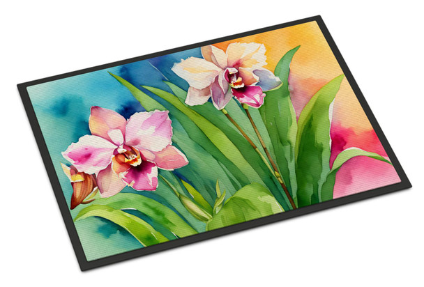 Orchids in Watercolor Doormat 24H X 36W DAC1555 product image at NuMercy