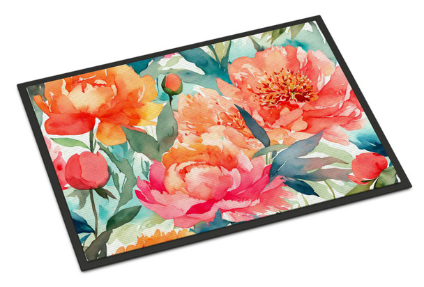 Peonies in Watercolor Doormat 24H X 36W DAC1596 product image at NuMercy