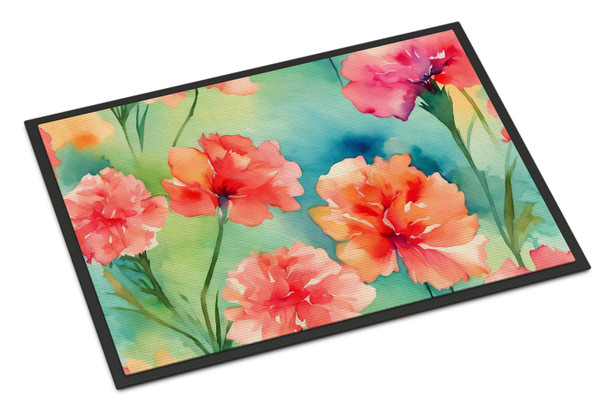 Carnations in Watercolor Doormat 24H X 36W DAC1549 product image at NuMercy