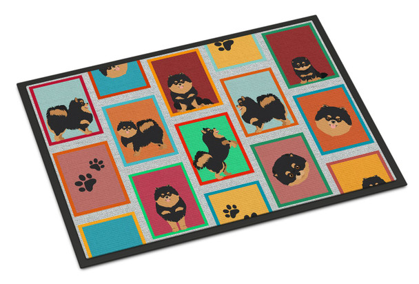 Lots of Black and Tan Pomeranian Doormat 24H X 36W product image at NuMercy