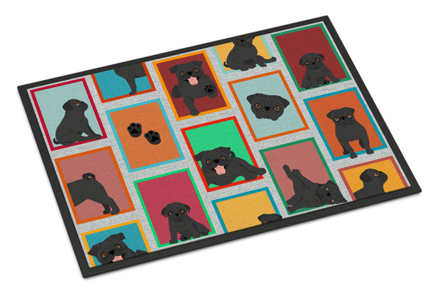 Lots of Black Pug Doormat 24H X 36W product image at NuMercy