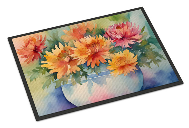 Chrysanthemums in Watercolor Doormat 24H X 36W DAC1553 product image at NuMercy