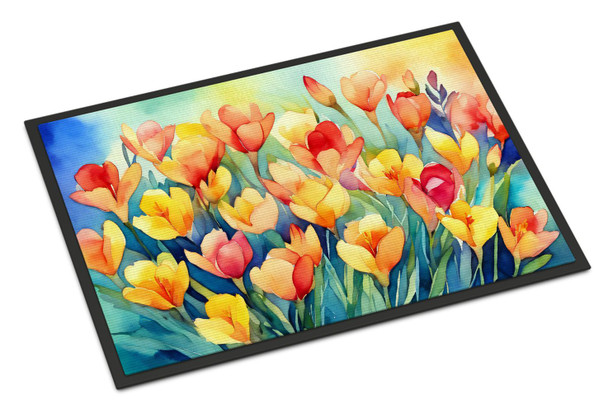 Freesias in Watercolor Doormat 24H X 36W DAC1569 product image at NuMercy