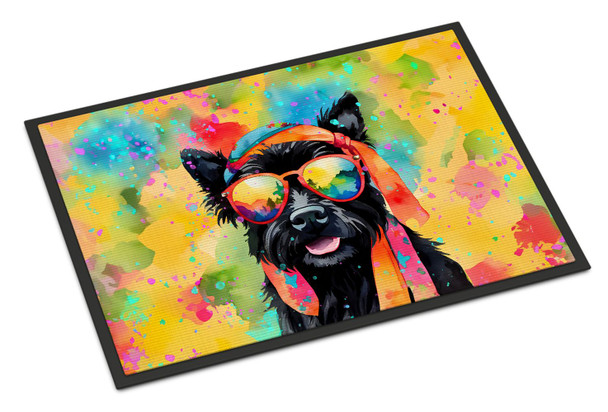 Scottish Terrier Hippie Dawg Doormat 24H X 36W DAC2558 product image at NuMercy