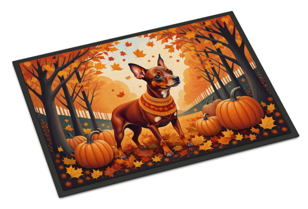Red Miniature Pinscher Fall Doormat 24H X 36W product image at NuMercy