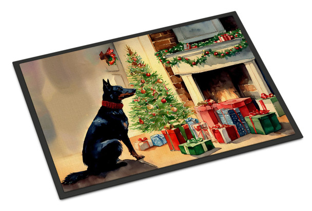 Australian Kelpie Cozy Christmas Doormat 24H X 36W product image at NuMercy