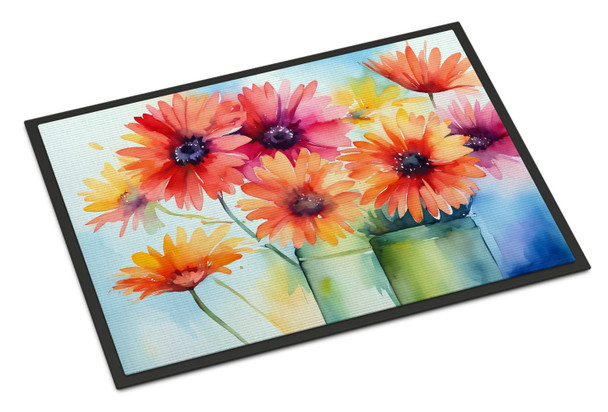 Gerbera Daisies in Watercolor Doormat 24H X 36W DAC1571 product image at NuMercy