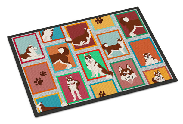 Lots of Red Siberian Husky Doormat 24H X 36W product image at NuMercy