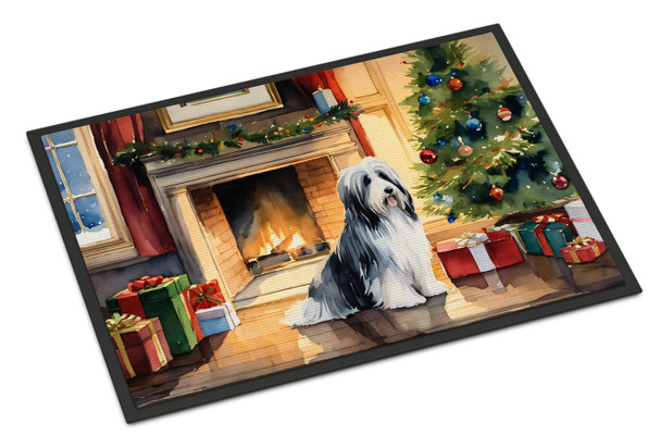 Bearded Collie Cozy Christmas Doormat 24H X 36W product image at NuMercy