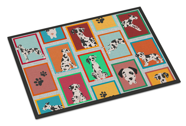 Lots of Harlequin Natural Ears Great Dane Doormat 24H X 36W product image at NuMercy
