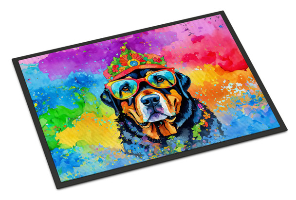 Rottweiler Hippie Dawg Doormat 24H X 36W product image at NuMercy