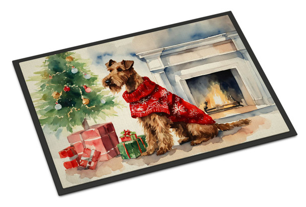 Irish Terrier Cozy Christmas Doormat 24H X 36W product image at NuMercy