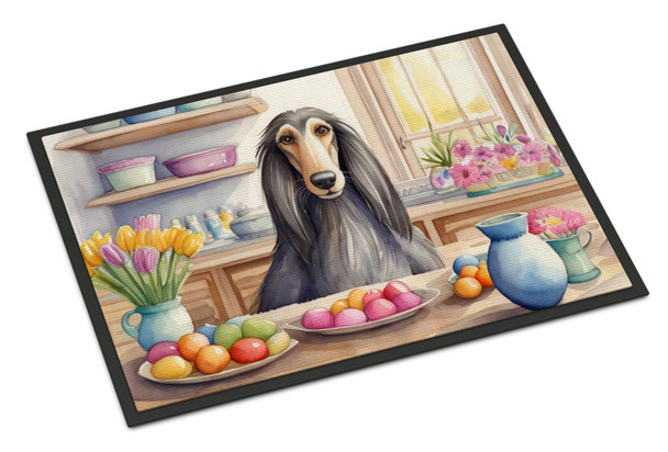Decorating Easter Afghan Hound Doormat 24H X 36W product image at NuMercy
