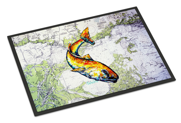 Red Fish On Map Doormat 24H X 36W product image at NuMercy