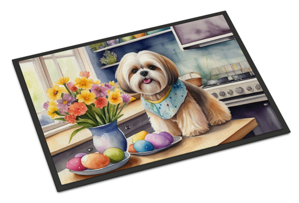 Decorating Easter Lhasa Apso Doormat 24H X 36W product image at NuMercy