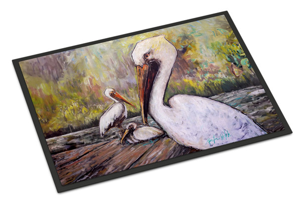 Three Pelicans on a Pier Doormat 24H X 36W product image at NuMercy