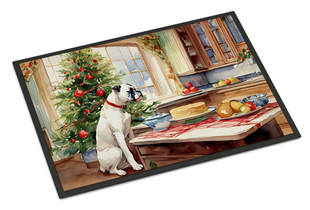 White Boxer Christmas Cookies Doormat 24H X 36W product image at NuMercy