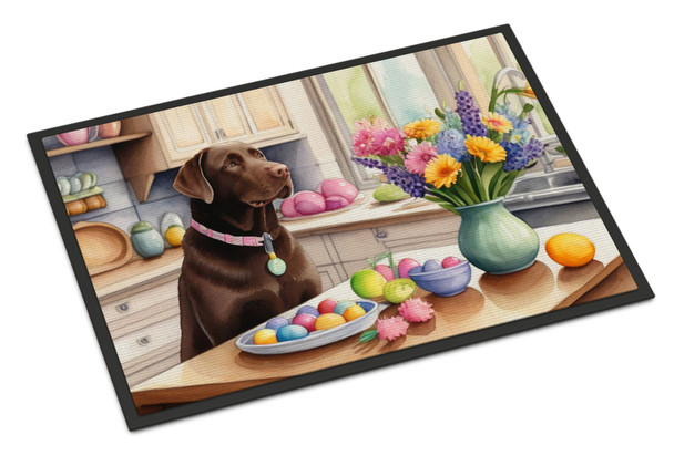 Decorating Easter Chocolate Labrador Retriever Doormat 24H X 36W product image at NuMercy