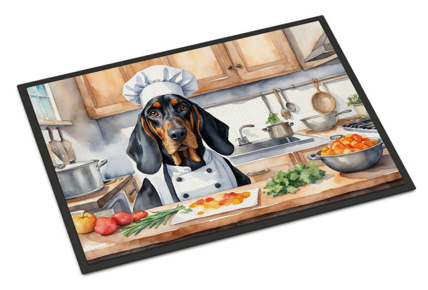 Black and Tan Coonhound The Chef Doormat 24H X 36W product image at NuMercy