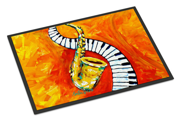 Something Blues Saxophone and Piano Doormat 24H X 36W product image at NuMercy