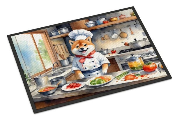 Shiba Inu The Chef Doormat 24H X 36W product image at NuMercy
