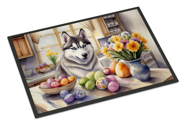 Decorating Easter Siberian Husky Doormat 24H X 36W product image at NuMercy