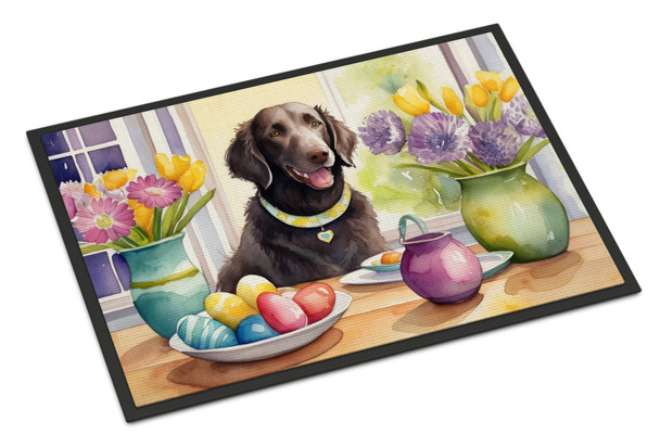 Decorating Easter Curly-Coated Retriever Doormat 24H X 36W product image at NuMercy