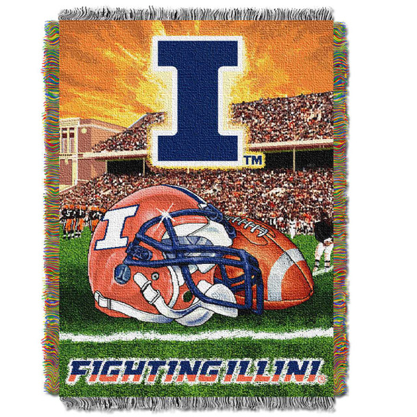 Illinois Fighting Illini Home Field Advantage Woven Tapestry Throw