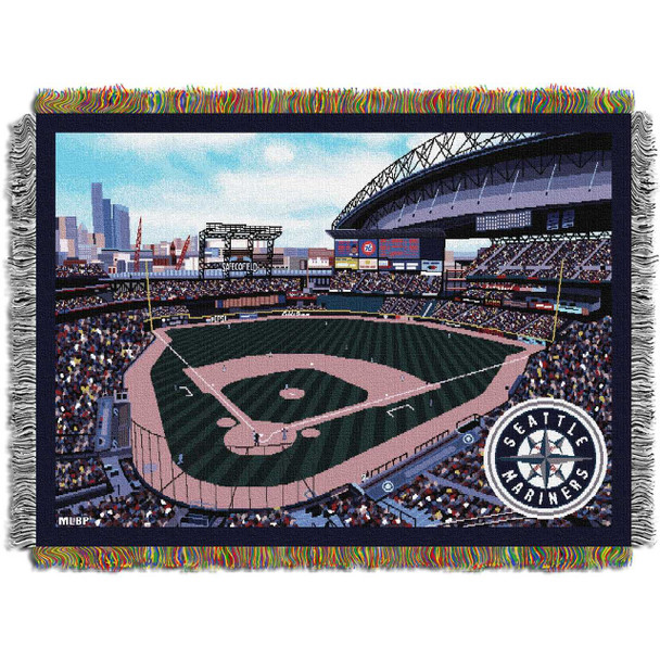 Seattle Mariners MLB Safeco Park Stadium Woven Tapestry Throw