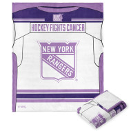 NHL Hockey Fights Cancer Jersey NY Rangers Silk Touch Throw Blanket