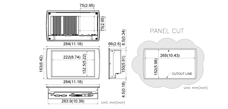 COMFILE CUPC CPCV5-102BR Dimensions