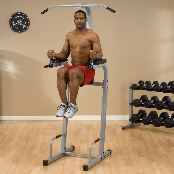 Body Solid Powerline Vertical Knee Raise Dip Push-Up Chin-Up