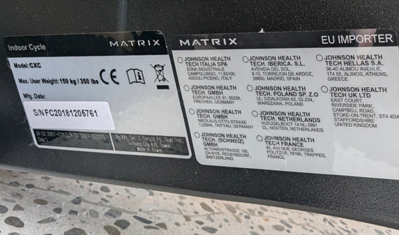 Matrix CXC Indoor Training Cycle (Pre-Owned)