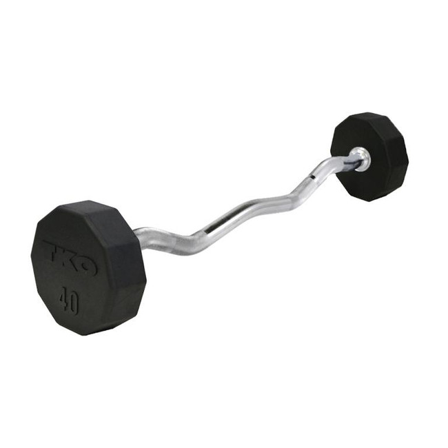 Tko Strength Fixed Curl Bar (Rubber)