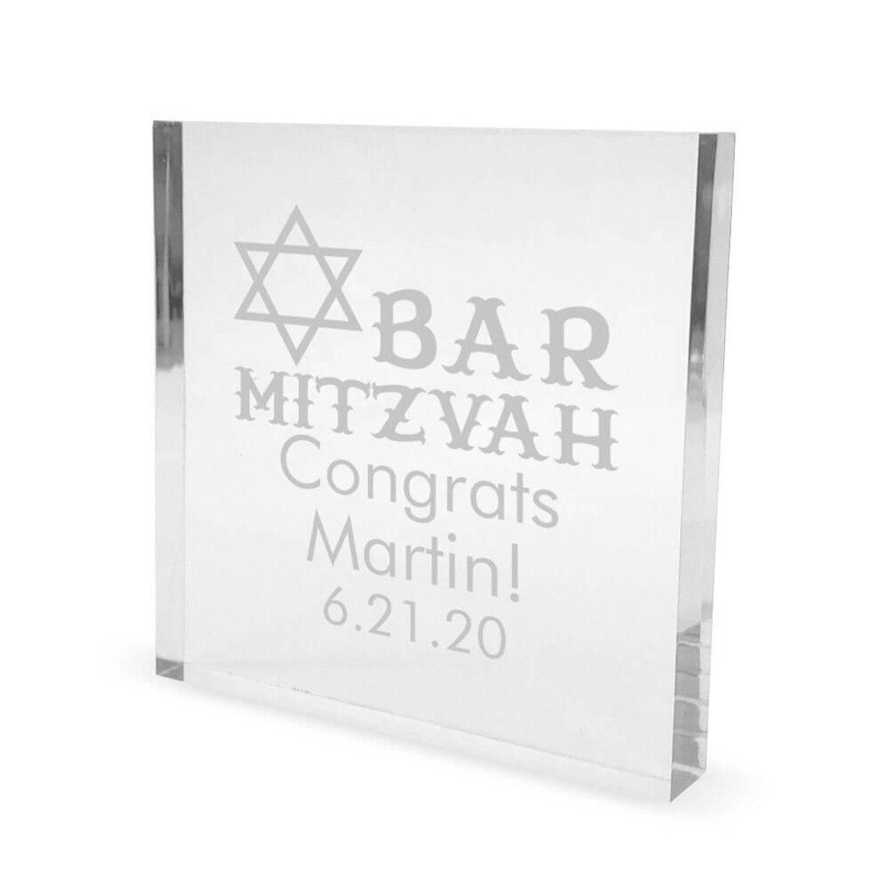 Custom personalized acrylic tumbler party favors for Bar and Bat Mitzvah