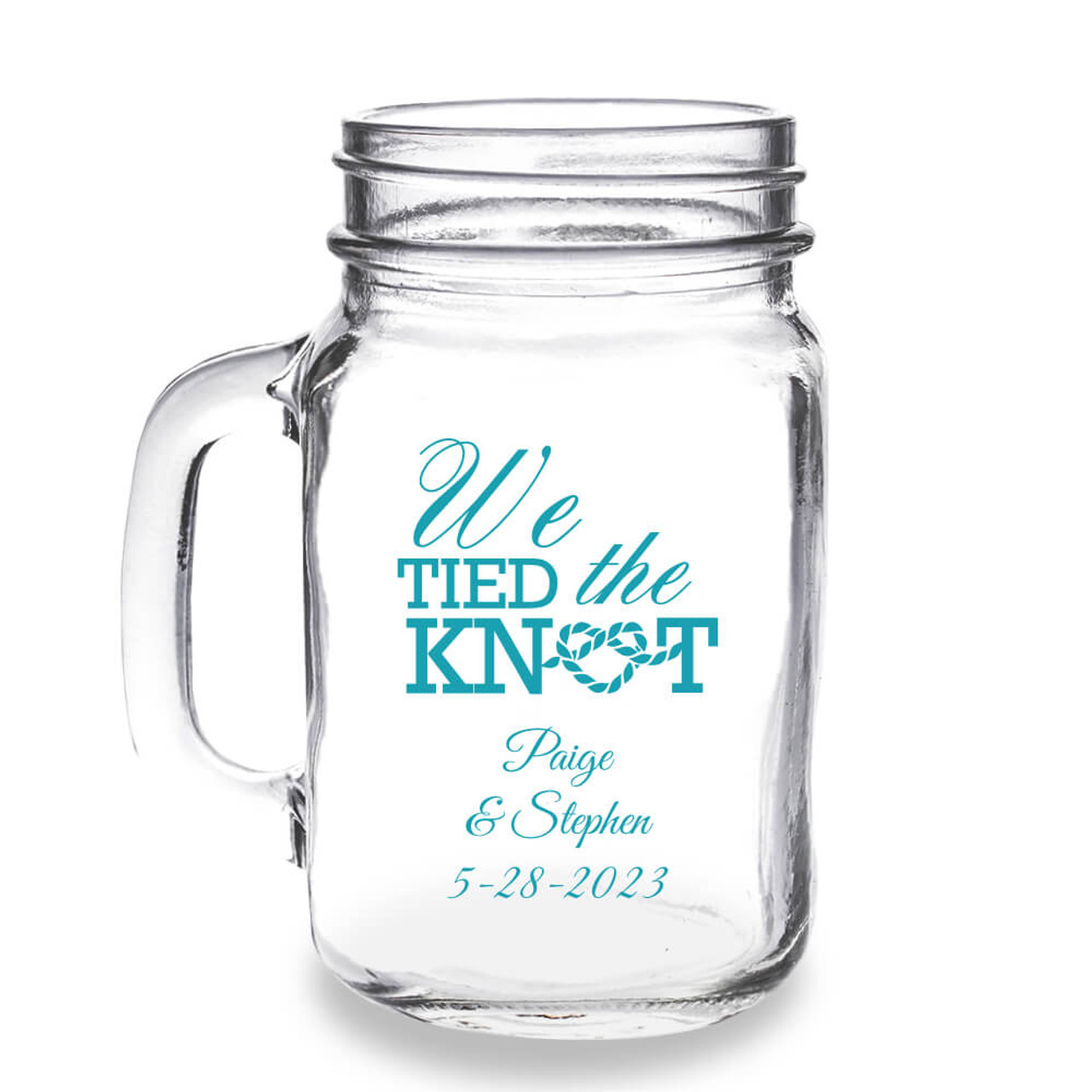 Wedding Personalized Pint Mason Jars, 16 oz. Canning Jar