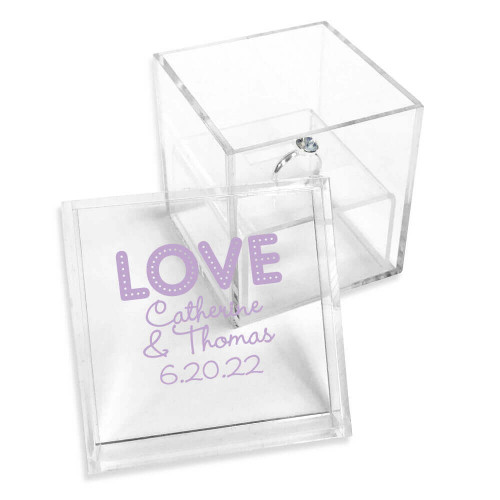 Love Personalized Clear Acrylic Ring Box
