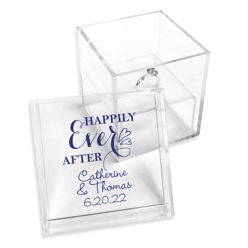 Happily Ever After Personalized Clear Acrylic Ring Box