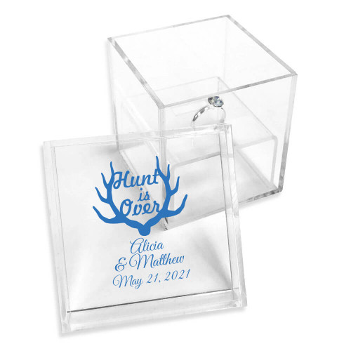 Hunt Is Over Personalized Clear Acrylic Ring Box