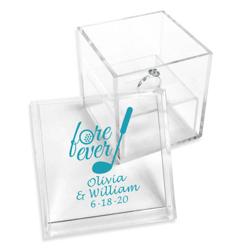 Fore Ever Personalized Clear Acrylic Ring Box