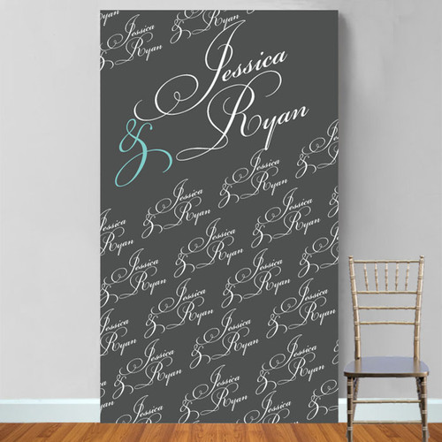 Personalized Fancy Script Photo Booth Backdrop