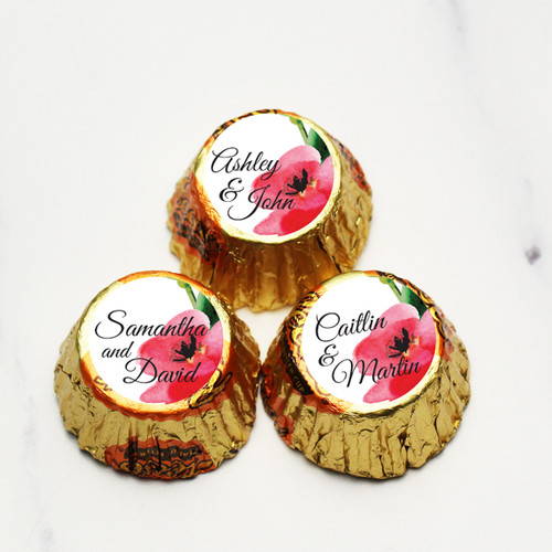 Personalized Watercolor Poppies Hershey's Reese's Peanut Butter Cups (Set of 100)