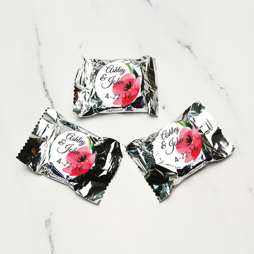 Personalized Watercolor Poppies York Peppermint Patties