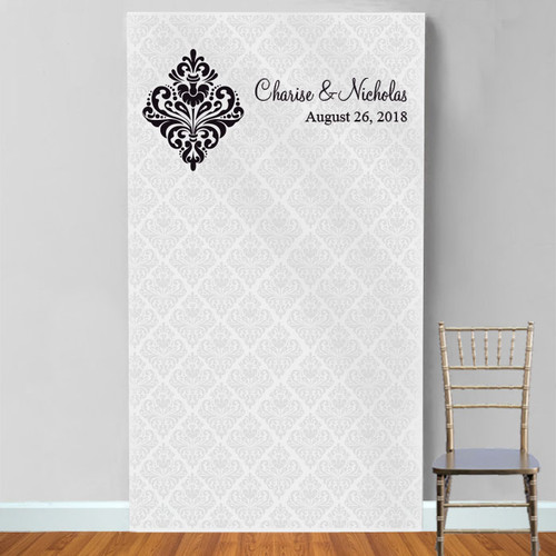 Personalized Damask Photo Booth Backdrop
