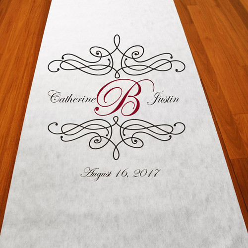 Personalized Flourish Monogram Aisle Runner