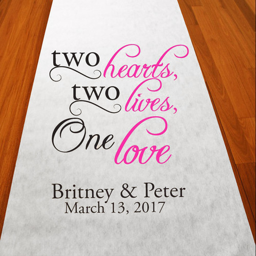 Personalized Two Hearts Two Lives Aisle Runner