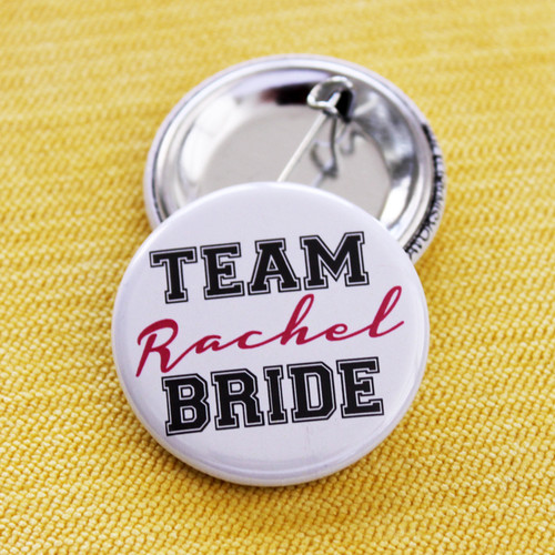 Personalized Team Bride Buttons (Set of 12)