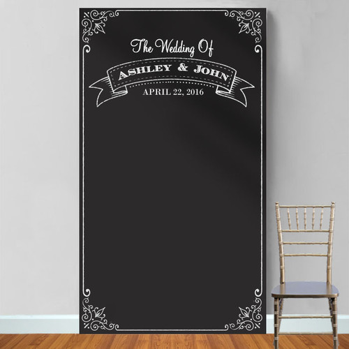 Personalized Chalkboard Banner Photo Booth Backdrop