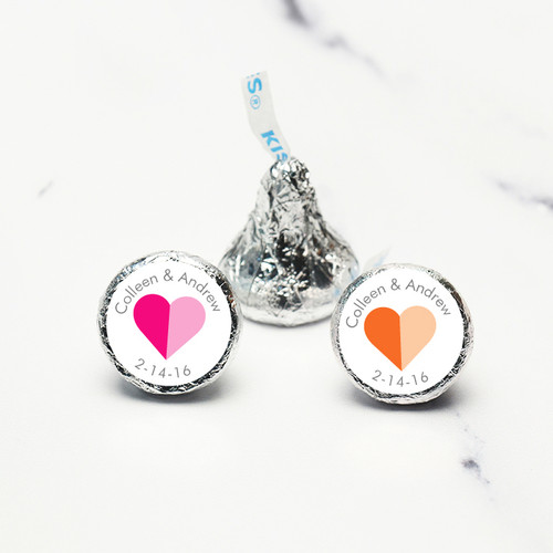 Personalized Heart 2 Heart Hershey's Kisses - 100 pcs